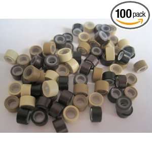  100 PCS 5mm Mixed Silicone Lined Micro Links Rings Beads 