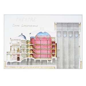 Architectural Drawing of Theatre Building with Cross Sectional View by 