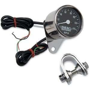  Drag Specialties Black Face Mini Electric Speedometer 