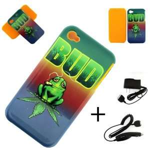  APPLE IPHONE 4 & 4S OR 4S 2 IN 1 HYBRID CASE BUD SMOKING 