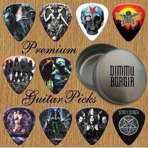   Dimmu Borgir Premium Guitar Picks X 10 In Tin (T) Musical Instruments