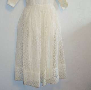 Sweet Vintage xl/xxl 1950s/1960s Creamy White Lace & Pearl Dress 