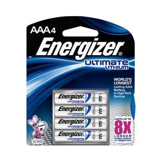 4pk Energizer Size AAA 1.5V Ultimate Lithium Batteries L92 BP4  