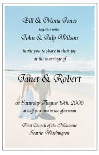 Beach Couple Wedding Invitations  SAMPLE  