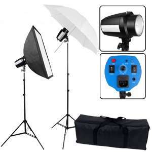 2 Studio Flash Strobe Light Kit Softbox Umbrella Lighting 