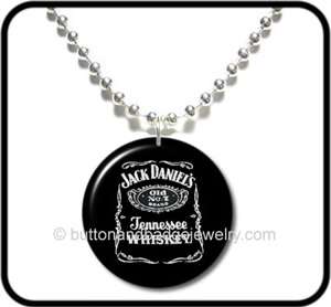 JACK DANIELS* Tennessee Whiskey Logo Button NECKLACE  