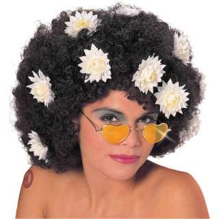 Afro 60s Hippie Flower Child WIG Costume Brown  