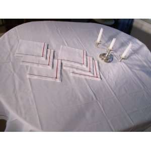  Luxury Drawnwork Elegant Tablecloth + Napkins Set