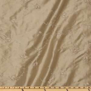 58 Wide Embroidered Taffeta Vines Wheat Fabric By The 