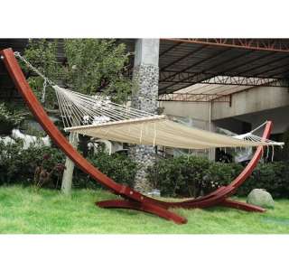   double quilted fabric Curved Arc wood Hammock Stand w/ Hammock  