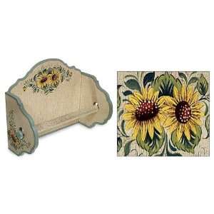  Wood towel rack, Sunflowers