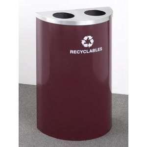   Dual Half Round Recycling Trash Can with Lid 27 Colors