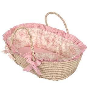  Hoohobbers Doll Size Moses Basket Etoile Pink Baby