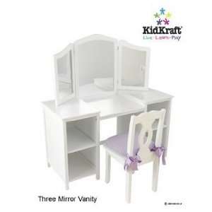  Kidkraft Deluxe White Vanity & Chair w/Mirror KK13018 