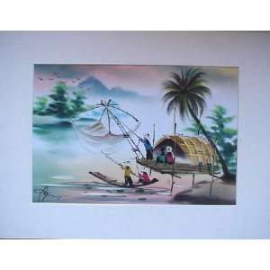  Vietnamese Silk Paintings   16.5 x 12.5 SH8