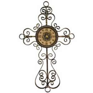  Wrought Iron Cross Wall Clocks [41222B]