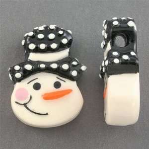  36mm Snowman Whimsical Ceramic Beads Arts, Crafts 