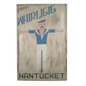  Nantucket Whirligig Handpainted Wooden Sign