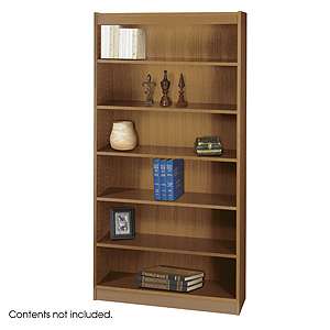 Safco Bookcase 1505 Square Edge 6 Shelves Wood Veneer Bookcases 1505 
